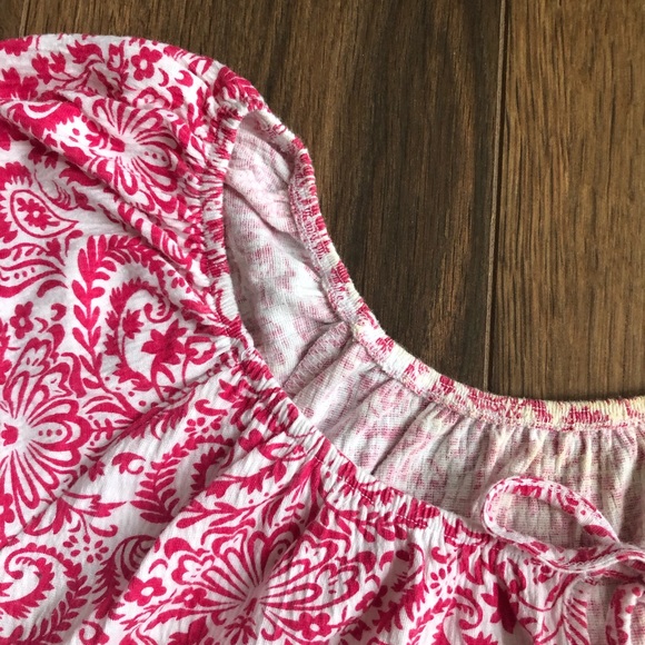 Womens top, elastic neck line with tie, paisley beautiful pattern - Picture 14 of 14